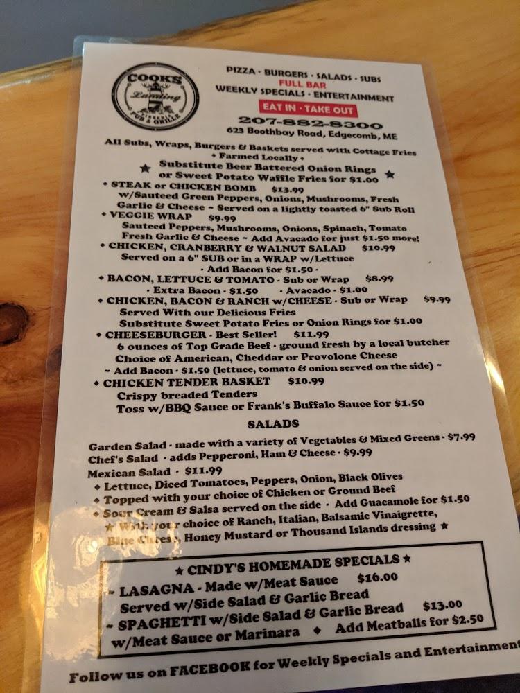 Cook's Landing Pizzeria & Pub Menu image 3