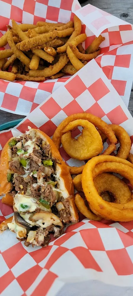 Steak Bomb w Onion Rings